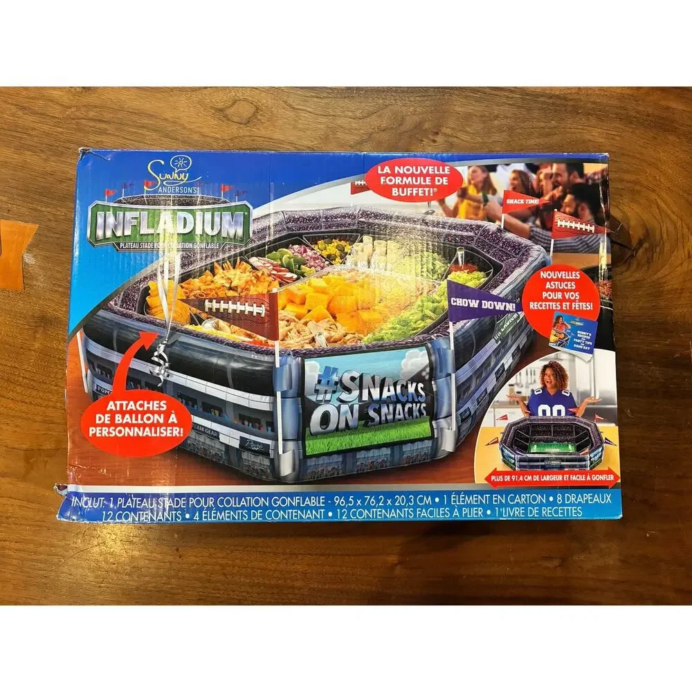 Sunny Andersons Infladium Inflatable Snack Stadium‎ Party Tray - preowned